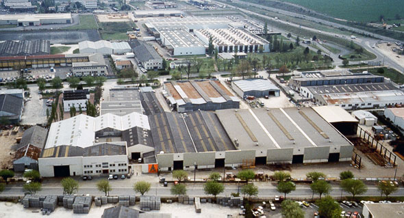 Vista aérea de la central de CEFAM S.A. Fabricaciones ATLAS